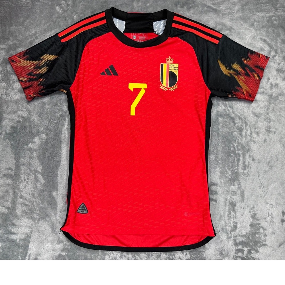 Adidas Belgium 2022 Home Authentic Jersey De Bruyne 7 Mens Small Red Soccer‎